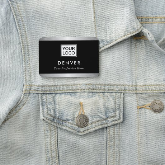 ロゴ名のタイトルsilver grayフェイクを追加縁どする 名札 (インサイチュ)