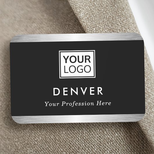 ロゴ名のタイトルsilver grayフェイクを追加縁どする 名札