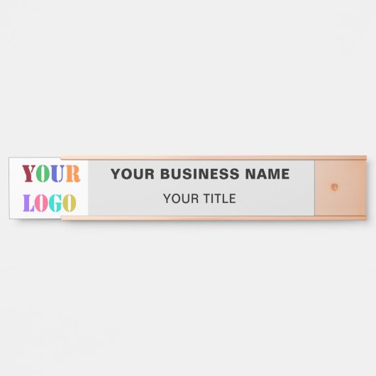 ロゴ名の情報カラー会社のOfficeドアサイン サインプレート (正面)