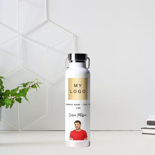 ロゴ名の署名の写真 ウォーターボトル