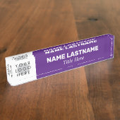 ロゴ名の追加モダンタイトルシンプルPurple Business デスクネームプレート (側面)