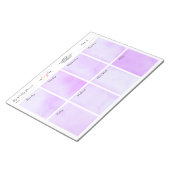 ロゴ名を追加する紫の水色ウィークリープランナー ノートパッド (アングル)