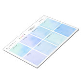 ロゴ名を追加する青い水の色の週次プランナー ノートパッド (アングル)