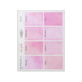 ロゴ名を追加Water color Pink Desk Weeklyプランナー ノートパッド (回転)
