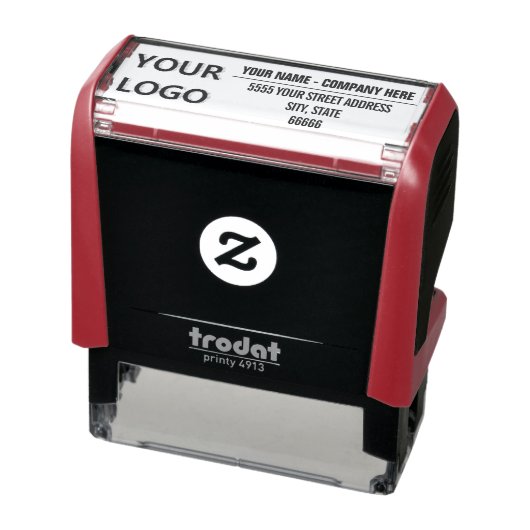 ロゴ名アドレスフレーム付きデザインスタンププロフェッショナル セルフインキングスタンプ (商品)