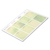 ロゴ名オリーブグリーンウォーターカラーウィークリープランナー ノートパッド (アングル)