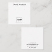 ロゴ名ジュエリーイヤリング表示名刺 スクエア名刺 (正面/裏面)