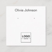 ロゴ名ジュエリーイヤリング表示名刺 スクエア名刺 (正面)