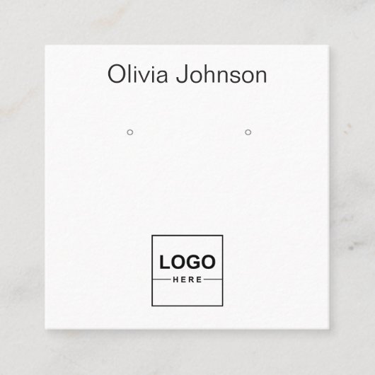 ロゴ名ジュエリーイヤリング表示名刺 スクエア名刺 (正面)