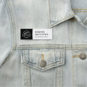 ロゴ名タイトルのクラス白黒グレー縁ど 名札 (インサイチュ)