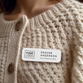 ロゴ名タイトルのライトグレー区切り白 名札