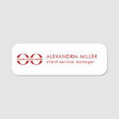 ロゴ名タイトル白赤 名札 (正面)