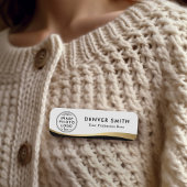 ロゴ名タイトル白黒フェイクゴールデングラデーション 名札