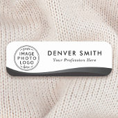 ロゴ名タイトル白黒濃いグラデーション 名札