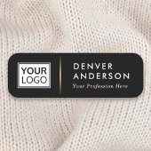 ロゴ名タイトル黄金色のグラデーション区切り記号ブラック 名札