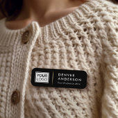 ロゴ名タイトル黄金色のグラデーション区切り記号ブラック 名札