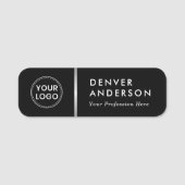 ロゴ名タイトルclasy black silver gray divider 名札 (正面)