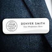 ロゴ名タイトルlight gray wave white モダン 名札