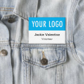 ロゴ名タグ付きボランティアピンバックボタンバッジ 缶バッジ (インサイチュ)