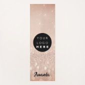 ロゴ名バラ赤面グリッターガーリーギフトアイディア ヨガマット (正面)