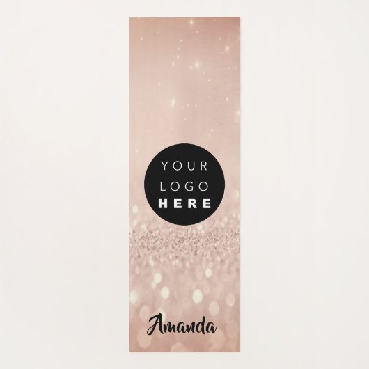 ロゴ名バラ赤面グリッターガーリーギフトアイディア ヨガマット (裏面)