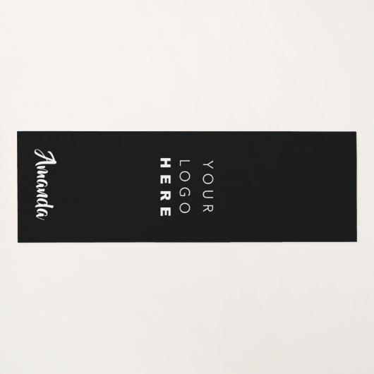 ロゴ名会社の白黒プロモーションの簡単 ヨガマット (裏面(横))
