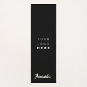 ロゴ名会社の白黒プロモーションの簡単 ヨガマット (正面)