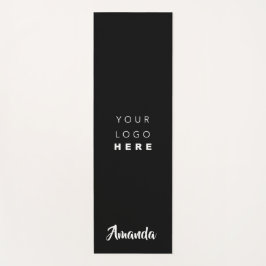 ロゴ名会社の白黒プロモーションの簡単 ヨガマット