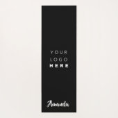 ロゴ名会社の白黒プロモーションの簡単 ヨガマット (裏面)