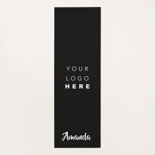 ロゴ名会社の白黒プロモーションの簡単 ヨガマット (裏面)