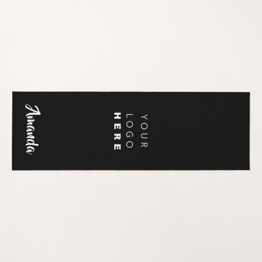 ロゴ名会社の白黒プロモーションの簡単 ヨガマット (正面(横))