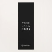 ロゴ名会社の白黒プロモーションInstagra ヨガマット (裏面)