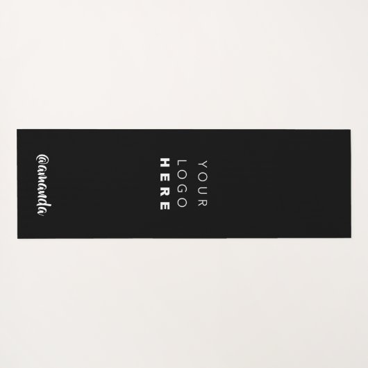 ロゴ名会社白黒のプロモーションのソーシャル ヨガマット (裏面(横))