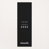 ロゴ名会社白黒のプロモーションのソーシャル ヨガマット (正面)