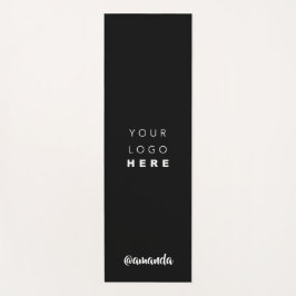 ロゴ名会社白黒のプロモーションのソーシャル ヨガマット