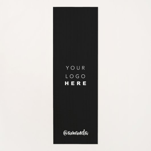 ロゴ名会社白黒のプロモーションのソーシャル ヨガマット (正面)