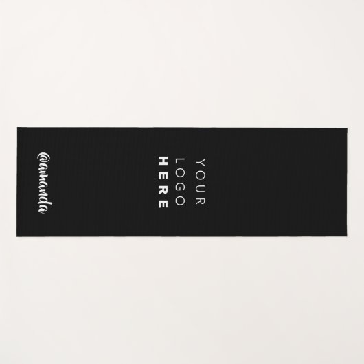 ロゴ名会社白黒のプロモーションのソーシャル ヨガマット (正面(横))