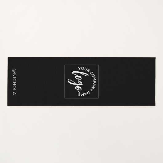 ロゴ名会社白黒プロモーション ヨガマット (正面(横))