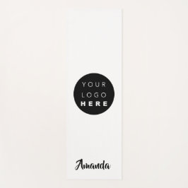 ロゴ名会社白黒プロモーション ヨガマット