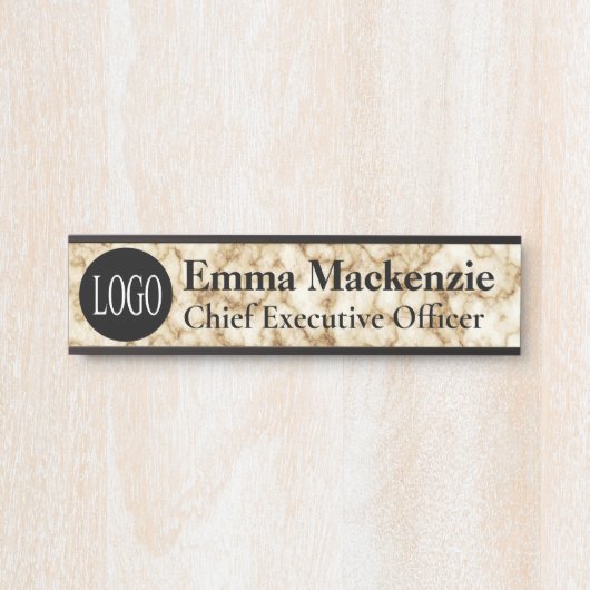 ロゴ名板マーブルドアシンボルや象徴オフィスの署名 サインプレート (正面)