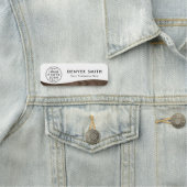 ロゴ名title brown wood grain wave white モダン 名札 (インサイチュ)