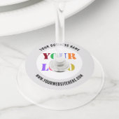 ロゴ名WebサイトBusiness Wine Glassラベル ワイングラスタグ (クローズアップ)