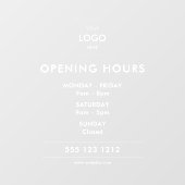 ロゴ営業時間モダン事業 ウィンドウサイン (シート)