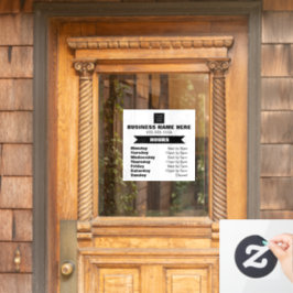 ロゴ営業時間 ウィンドウサイン