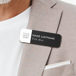 ロゴ基本ブラックビジネスタイトルピン磁性 名札