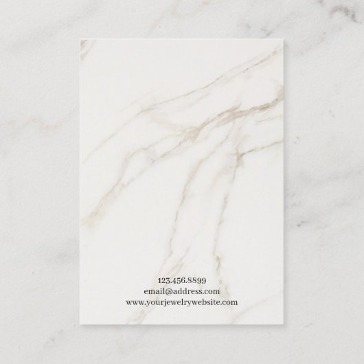 ロゴ大理石のイヤリングジュエリー表示カードの追加 名刺 (裏面)