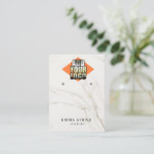 ロゴ大理石のイヤリングジュエリー表示カードの追加 名刺 (スタンド正面)