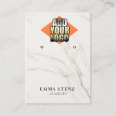 ロゴ大理石のイヤリングジュエリー表示カードの追加 名刺 (正面)