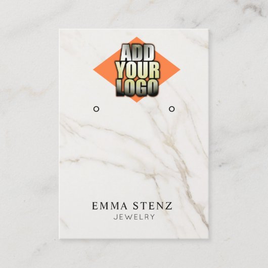 ロゴ大理石のイヤリングジュエリー表示カードの追加 名刺 (正面)
