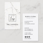 ロゴ大理石のテクスチミニマルャプロフェッショナルの追加 名刺 (正面/裏面)